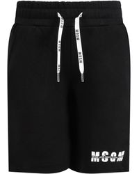 MSGM Black Shorts For Kids With Logo