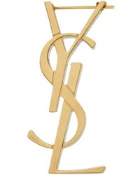 Saint Laurent - Single Earring Cassandre Brass Brooches & Pins - Lyst