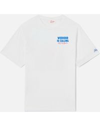 MC2 Saint Barth - Delmar T-Shirt With Weekend Is Calling Print And Maxi Graphic On The Back - Lyst
