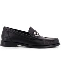 Fendi - Ff Metal Leather Loafers - Lyst