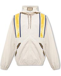 Gucci - Striped Detail Hooded Jacket - Lyst