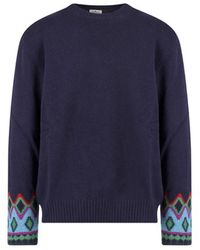 Etro - Crewneck Sweater With Embroidery - Lyst