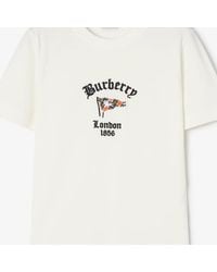 Burberry - Burberry Logo-Embroidered T-Shirt - Lyst