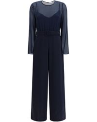 P.A.R.O.S.H. - P.A.R.O..H. Cady And Chiffon Jumpsuit - Lyst