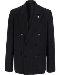 Gucci - Double-Breasted Jacket Cotton Blend Blazers - Lyst