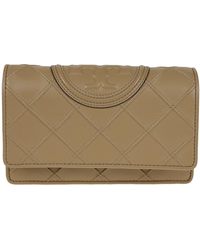 Tory Burch Fleming Soft Chain Wallet Pebblestone One Size