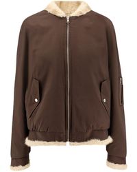 MM6 by Maison Martin Margiela - Reversible Nylon And Faux Shearling Bomber Jacket - Lyst