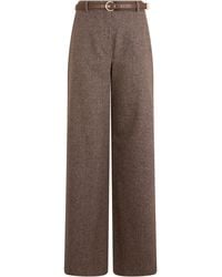Max Mara - Wide-Leg High-Waisted Wool Trousers Virgin - Lyst