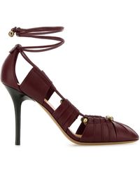 Chloé - Burgundy Leather Luna Pumps - Lyst