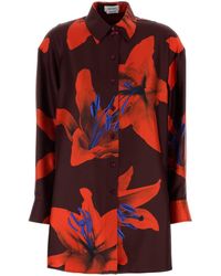 McQueen - Printed Satin Shirt - Lyst