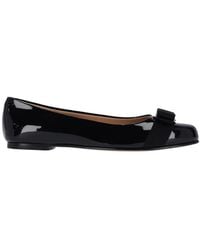 Ferragamo - Slip-On Ballerina Flats With Bow Accent - Lyst