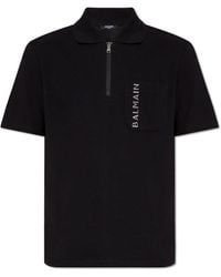 Balmain - Cotton Polo Shirt, - Lyst
