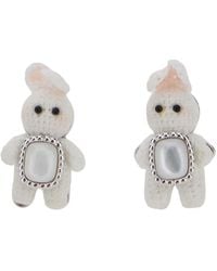 YVMIN - Earrings Woven Mini Rabbit Mother-Of-Pearl - Lyst
