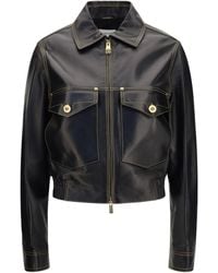 Versace - Nappa Leather Jacket - Lyst