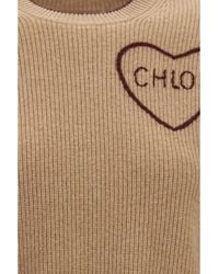 Chloé - Sweater Heart-Logo Merino Wool (Ovis Aries) - Lyst