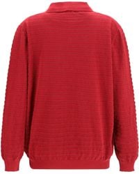 Miu Miu - Cotton V-Neck Sweater Polo Tops - Lyst