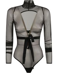 Nensi Dojaka - See-Through Tie-Waist Bodysuit - Lyst