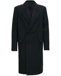 Bottega Veneta Wool Stretch Cavalry Coat in Black for Men Save 9% Mens Clothing Coats Long coats and winter coats 