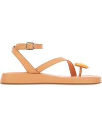 Gia Borghini - Peach Leather Rosie 18 Thong Sandals - Lyst
