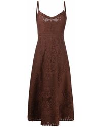 Valentino - Sleeveless Floral Midi Dress - Lyst