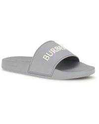 Burberry - Slides Logo Marble-Dove/Dove Rubber Sandal - Lyst