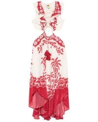 FARM Rio - Guanacaste Sand Cut Out Sleeveless Midi Dress - Lyst