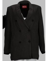 DIESEL - Neutrals Double-Breasted Fluid Viscose Blazer - Lyst