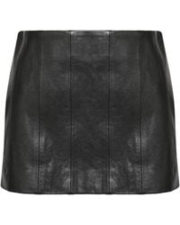 KHAITE - Meelar Leather Mini Skirt Lamb - Lyst