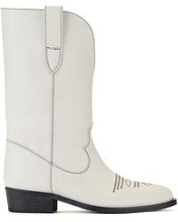 Via Roma 15 - Off- Calf Leather Cowboy Boots - Lyst