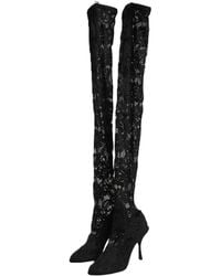 Dolce & Gabbana - Taormina Lace Socks Boots Pumps Shoes Elastane - Lyst