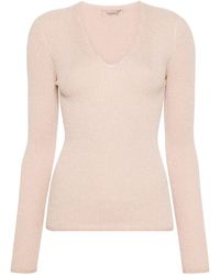 Twin Set - V Neck Ribbed Sweater - Lyst