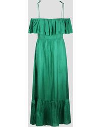 THE ROSE IBIZA - Ruffled Silk Long Dress - Lyst