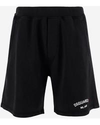 DSquared² - Cotton Short Pants With Logo - Lyst