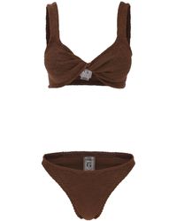 Hunza G - Juno Metallic-Effect Bikini Set - Lyst