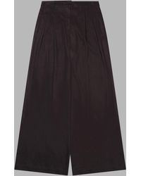 Alysi - Suede-Effect Trousers Polyester Elastane - Lyst