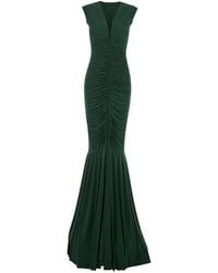 Norma Kamali - Sleeveless Long Dress With V Neck And Flared Skirt - Lyst