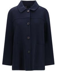 Max Mara - Giugno Short Virgin Wool Coat Fleece Ovis Aries Jacket - Lyst