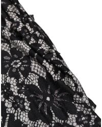 Dolce & Gabbana - Black White Floral Lace Sleeveless Midi Dress - Lyst
