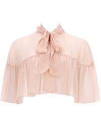 Max Mara - Silk Cape With Bow - Lyst