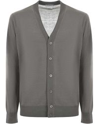 Paolo Pecora - Virgin Wool Pointed Collar Cardigan - Lyst