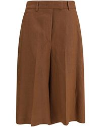 Lardini - Straight-Leg Bermuda Shorts Twill With Pleats Viscose; Other Fibres - Lyst