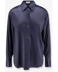 Brunello Cucinelli - Silk Shirt With Monili Detail - Lyst