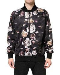 Dolce & Gabbana - Floral Polyester Full Zip Bomber Jacket Clothing - Lyst