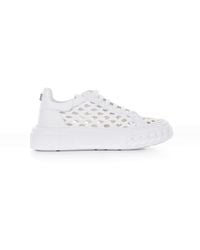 Casadei - Perforated Leather Sneaker With Maxi Logo - Lyst