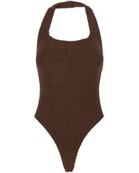 Hunza G - Sandy One-Piece Swimsuit With Halterneck And Open Rear - Lyst