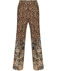 Etro - Silk Crêpe De Chine Printed Trousers - Lyst