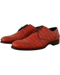 Dolce & Gabbana - Exotic Leather Dress Derby Shoes Skin Croc - Lyst