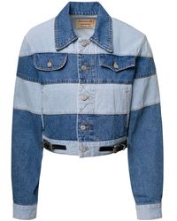ANDERSSON BELL - Mahina Denim Patchwork Jacket With Heart-Shaped Detail - Lyst