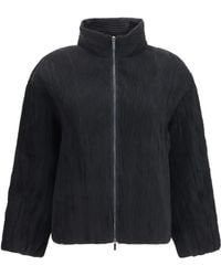 GONGDID DESIGN - Jacket Short Padded With Striped Fabric Polyester - Lyst