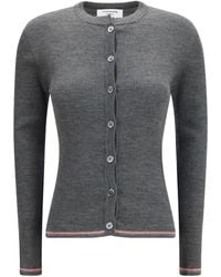 Thom Browne - Ribbed Merino Wool Cardigan Ovis Aries Sweater - Lyst